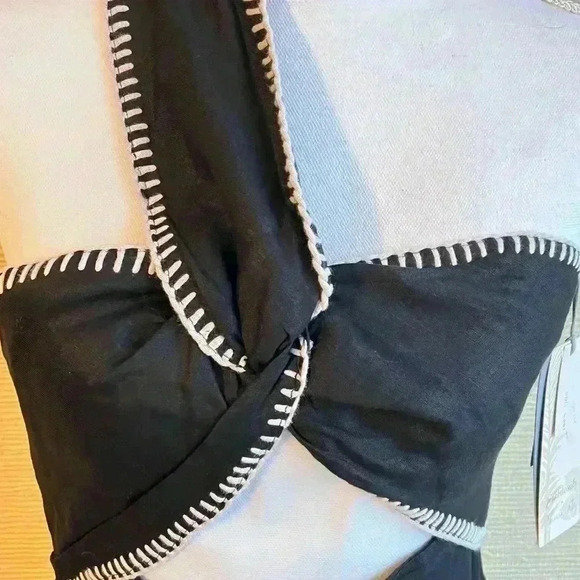 NWT! Johanna Ortiz + Pinkfilosofy Linen Tie-Back Macarena Maxi Dress - Picture 4 of 11